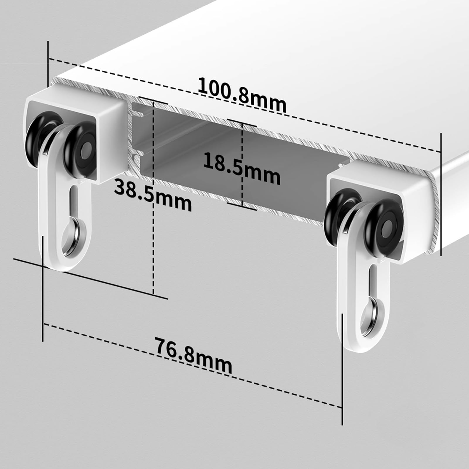 Système de rail de rideau de plafond – Tringle en aluminium blanc à 2 canaux avec glissières lisses, design personnalisable pour rideaux modernes, 4,7 m, idéal pour une utilisation en intérieur