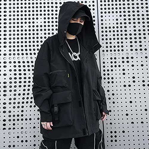 XYXIONGMAO Casual Techwear Zipper Tactical Gothic Clothes Jacket Windbreaker Streetwear Jackets Hooded for Men2