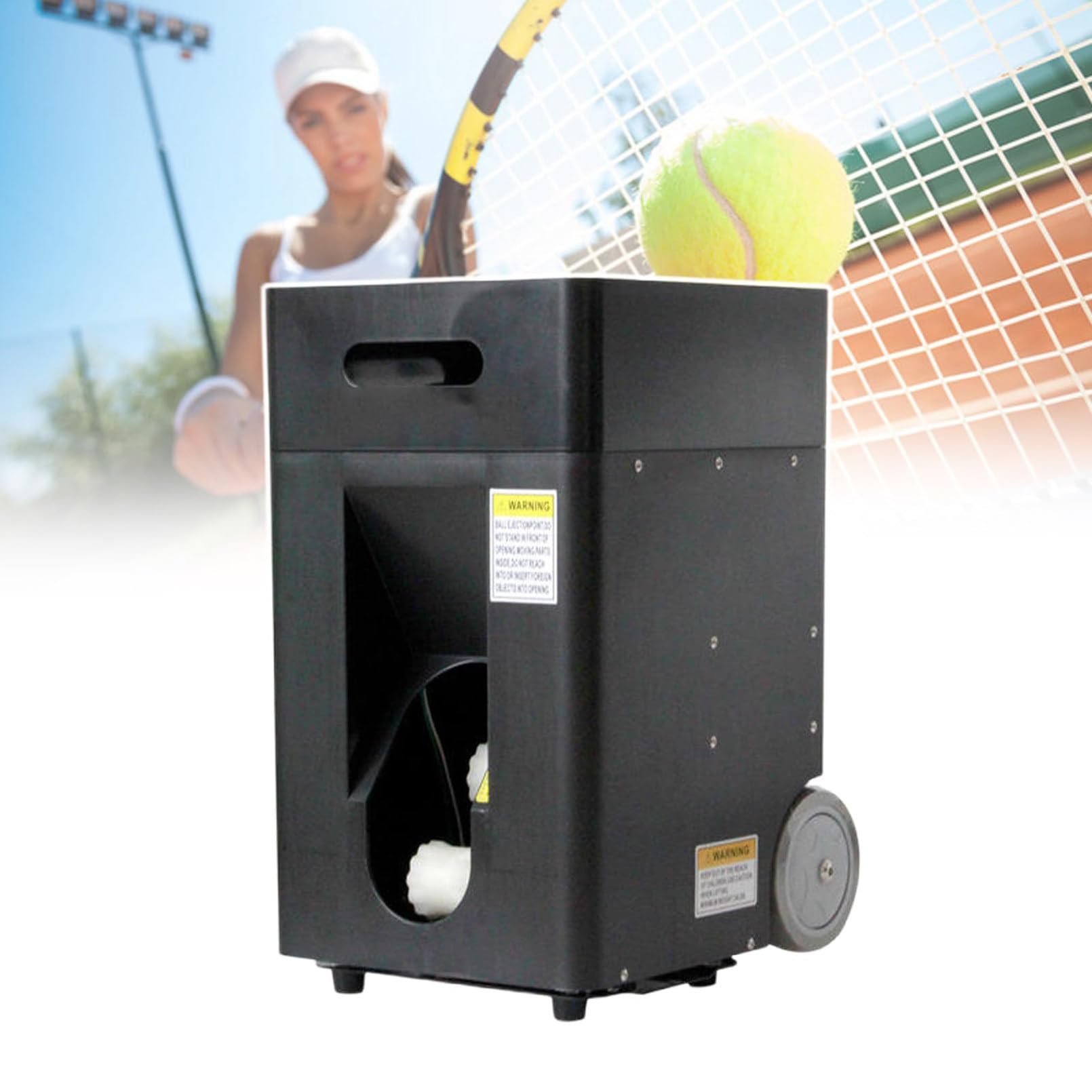 Lanzador automático de pelotas de tenis, ángulo de lanzamiento ajustable, múltiples rutas de servicio, velocidad, frecuencia de rotación, para principiantes, entrenamiento deportivo en solitario