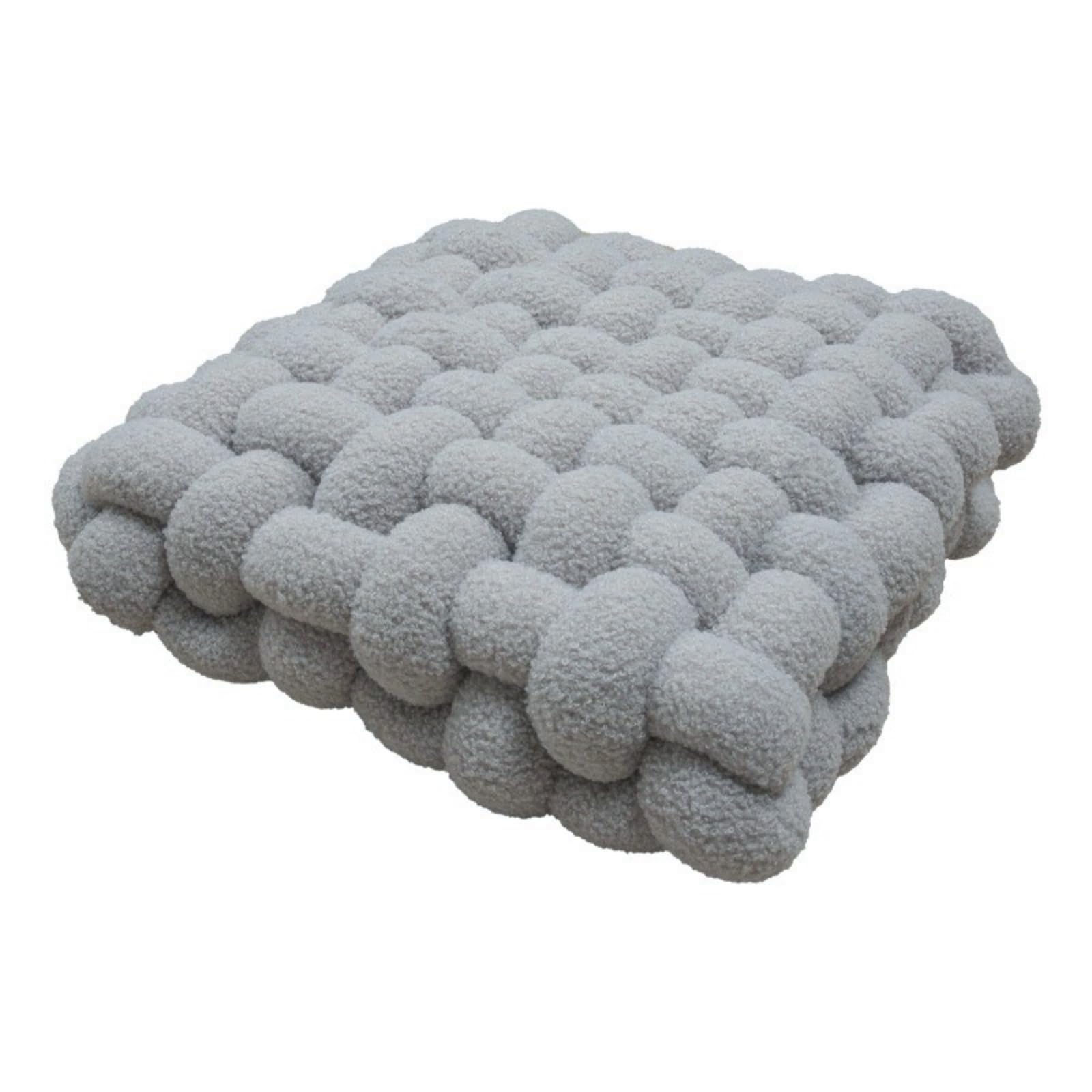 champracer Handgewebtes Sofa Rücken Extra Dicke Sitzauflagen Knotenkugelkissen KnotenKissen Zierkissen Knoten für Gewebtes sitzkissen Bodenkissen Plüschkissen für Wohnzimmer (30 * 33 * 12CM,Grau)