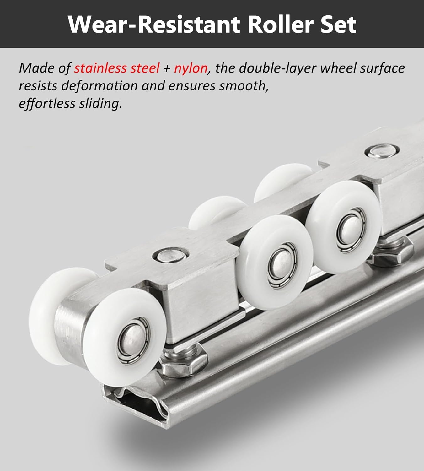 Heavy Duty Wall Mount Barn Door Hardware Kit - 13ft Pocket Door Track System with Smooth Sliding Pulley, Box Rail Hanger for Exterior Doors (Black)