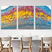 3 Piece Framed Canvas Wall Art 3D Abstract Canvas Prints Home Artwork Decoration for Living Room,Bedroom - 16