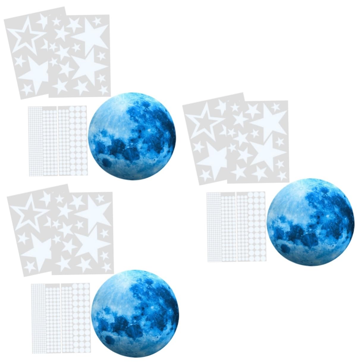 Autocollants lumineux Kisangel en PVC bleu pour décoration murale de chambre d'enfant
