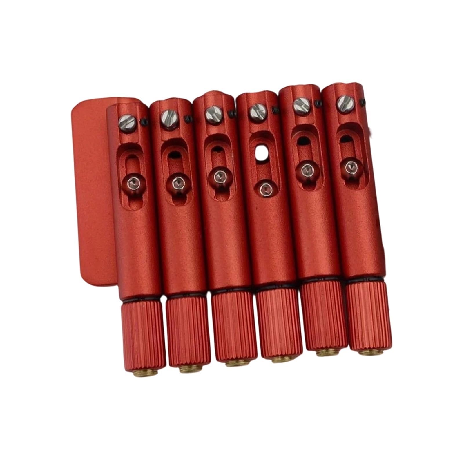 Mostek Gitarowy Pojedyncze Stałe Mostki Wentylatorów Do Bezgłowych Progów Gitary Elektrycznej 6 7/8 Strun(6 piece RD)