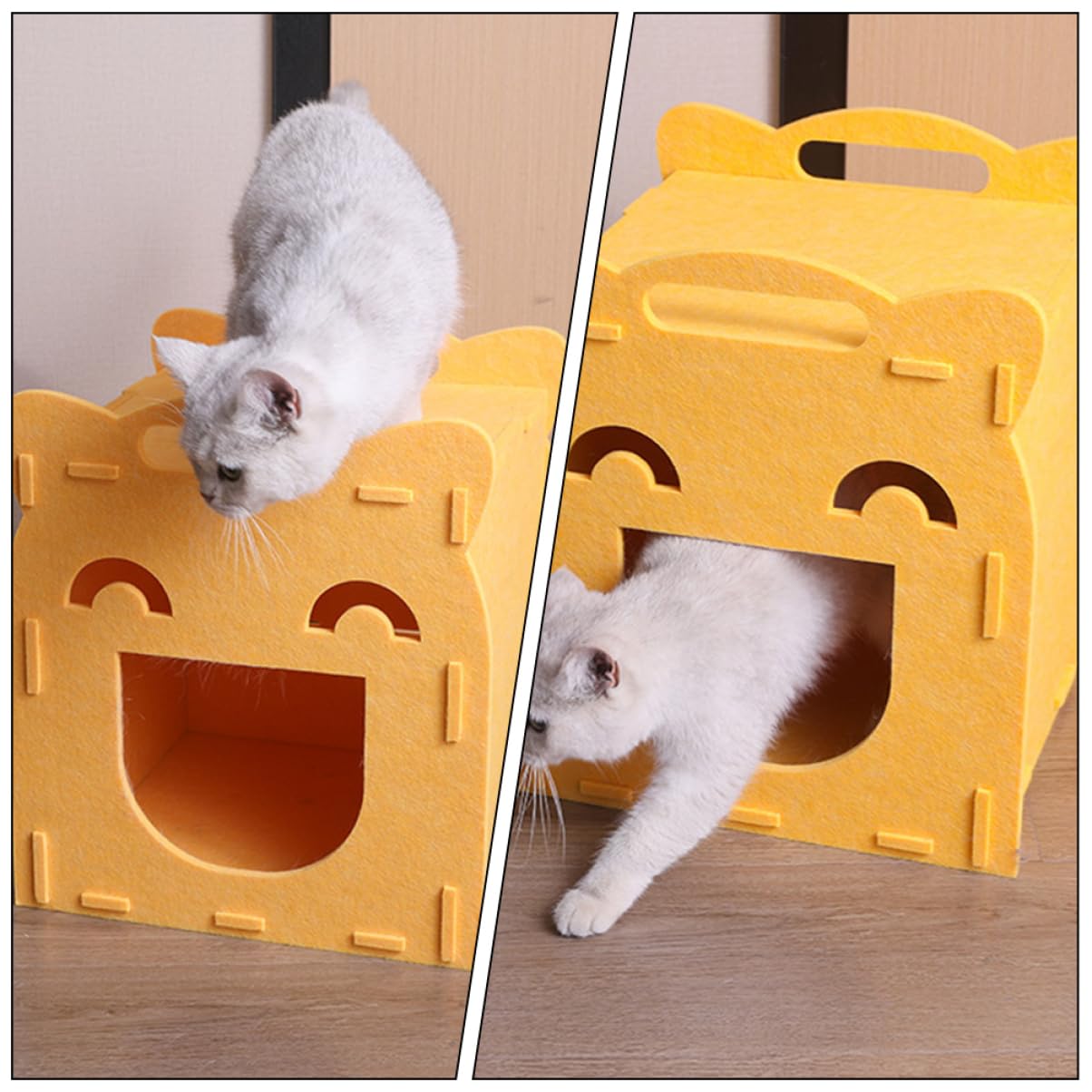 UPKOCH Lit pour Chat Feutre avec Griffoir Détachable Maison pour Chat et Petits Chiens Couchage Pratique et Sécurisé Design Innovant et Attrayant pour Jeu