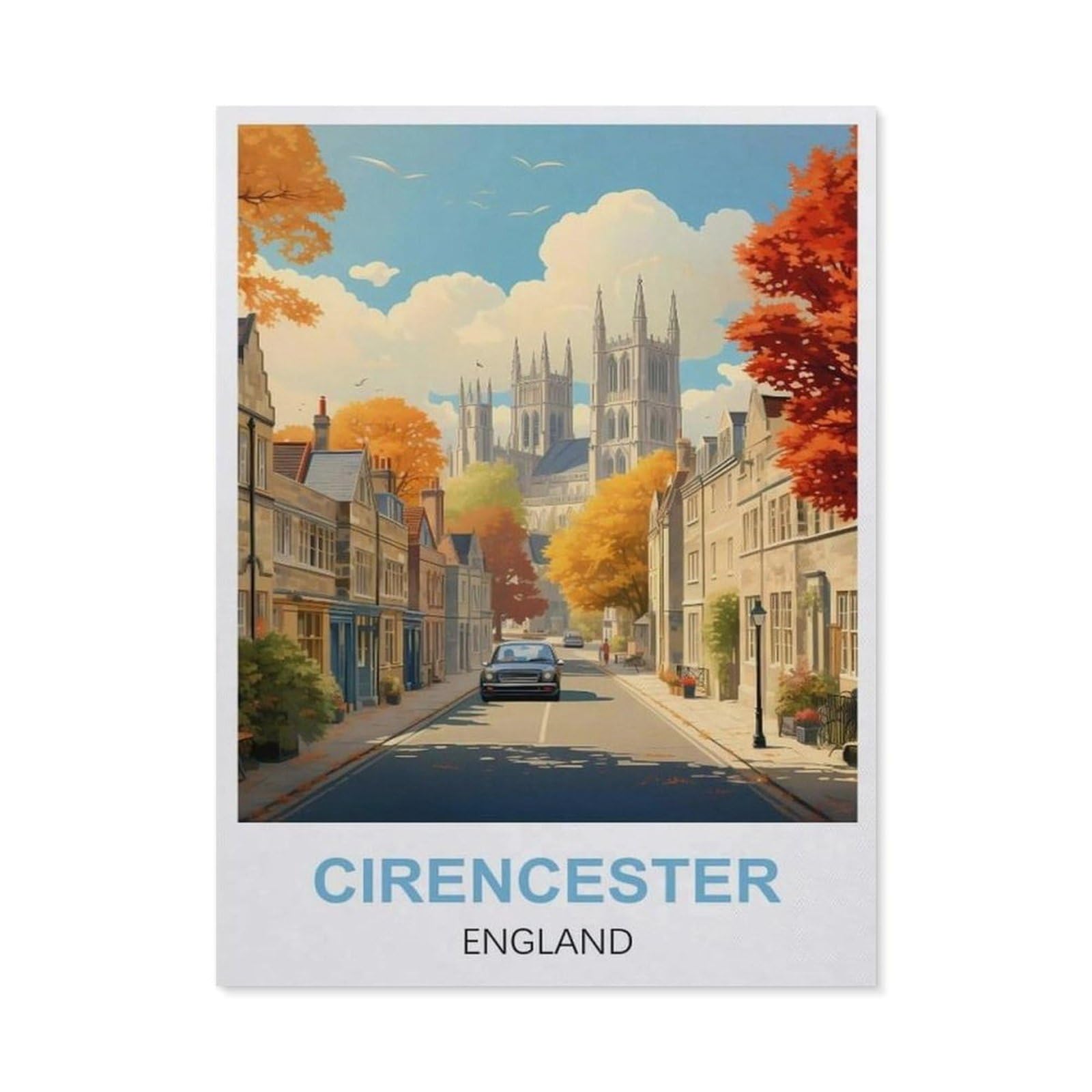 Funny Metal Tin Sign Wall Decor，Cirencester England(15x30cm）