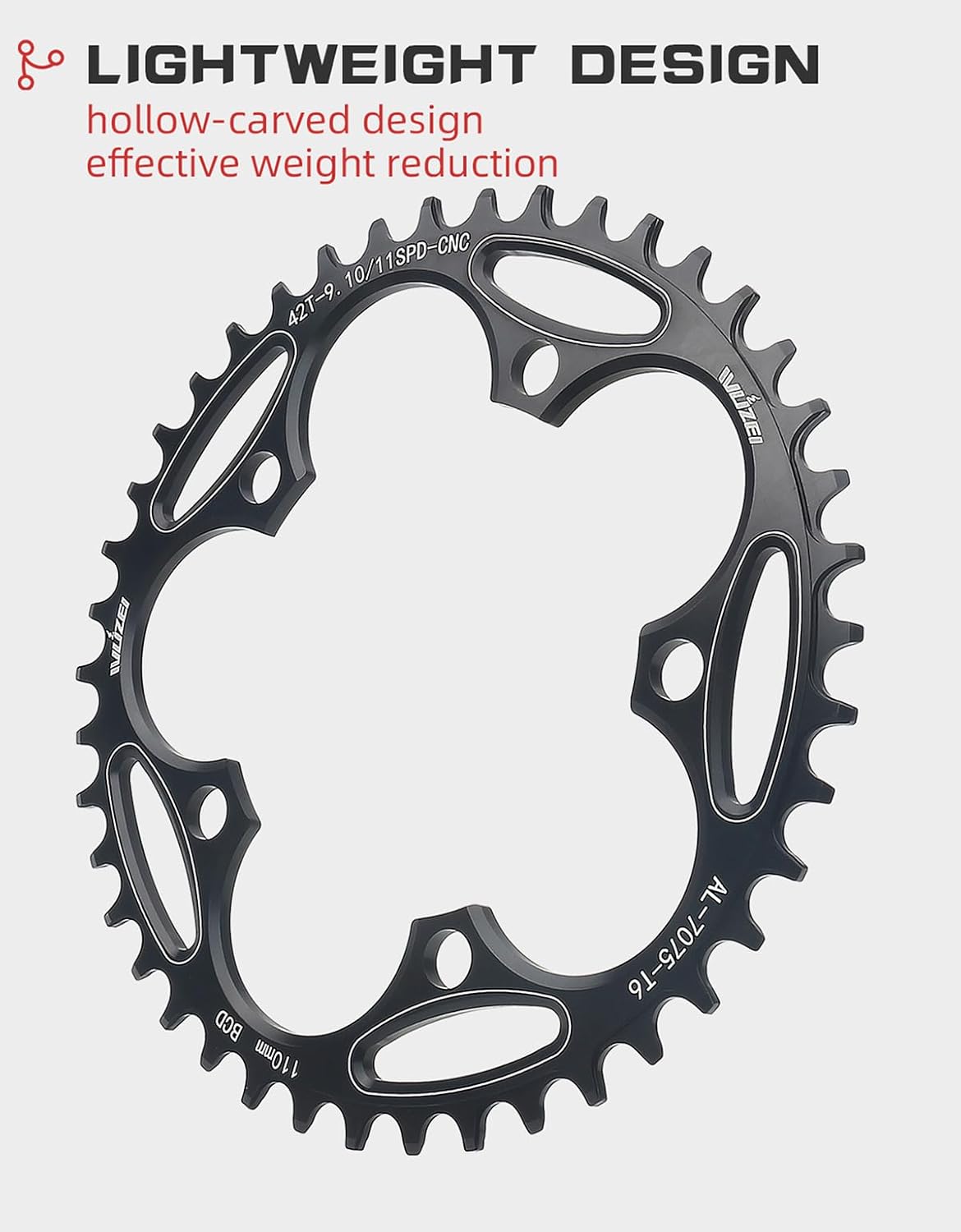 110/130 BCD Chainring 36/38/40/42/44/46/48/50/52/54/56/58/60T 5 Screws Round Narrow Wide Bicycle Chainring for 9/10/11 Speed Road Bike Folding Bicycle