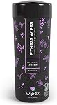 Wipex Gymnase naturelle & Wipes d'équipement de fitness pour un usage personnel 75 Nombre - Parfait pour les Pilates de Yoga & Studios de danse Home Gym Peloton Vélo Wipes Spas Salons (1 Lavande naturelle)