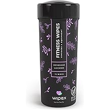 Wipex Yoga Mat Cleaner &amp; Fitness Wipes - Natural Lavender &amp; Vinegar Gym Equipment Cleaner - 75 Gym Wipes to Clean Yoga Mats, Spinning &amp; Peloton Bikes, Weight Machines &amp; Surfaces