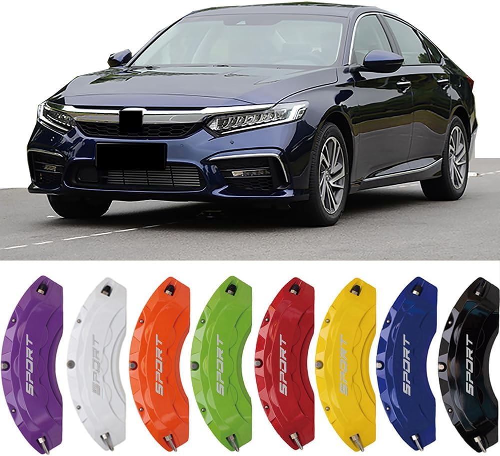 4pc Brake Caliper Covers Compatible Front Rear for Honda Accessories (Red, for ACCORD 17"18"19"20" wheel)