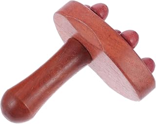 1pc Wooden Full-Body Massager Device Ergonomic Design for Muscle Relief and Blood Circulation Dark Red Massage Tool for Home Use