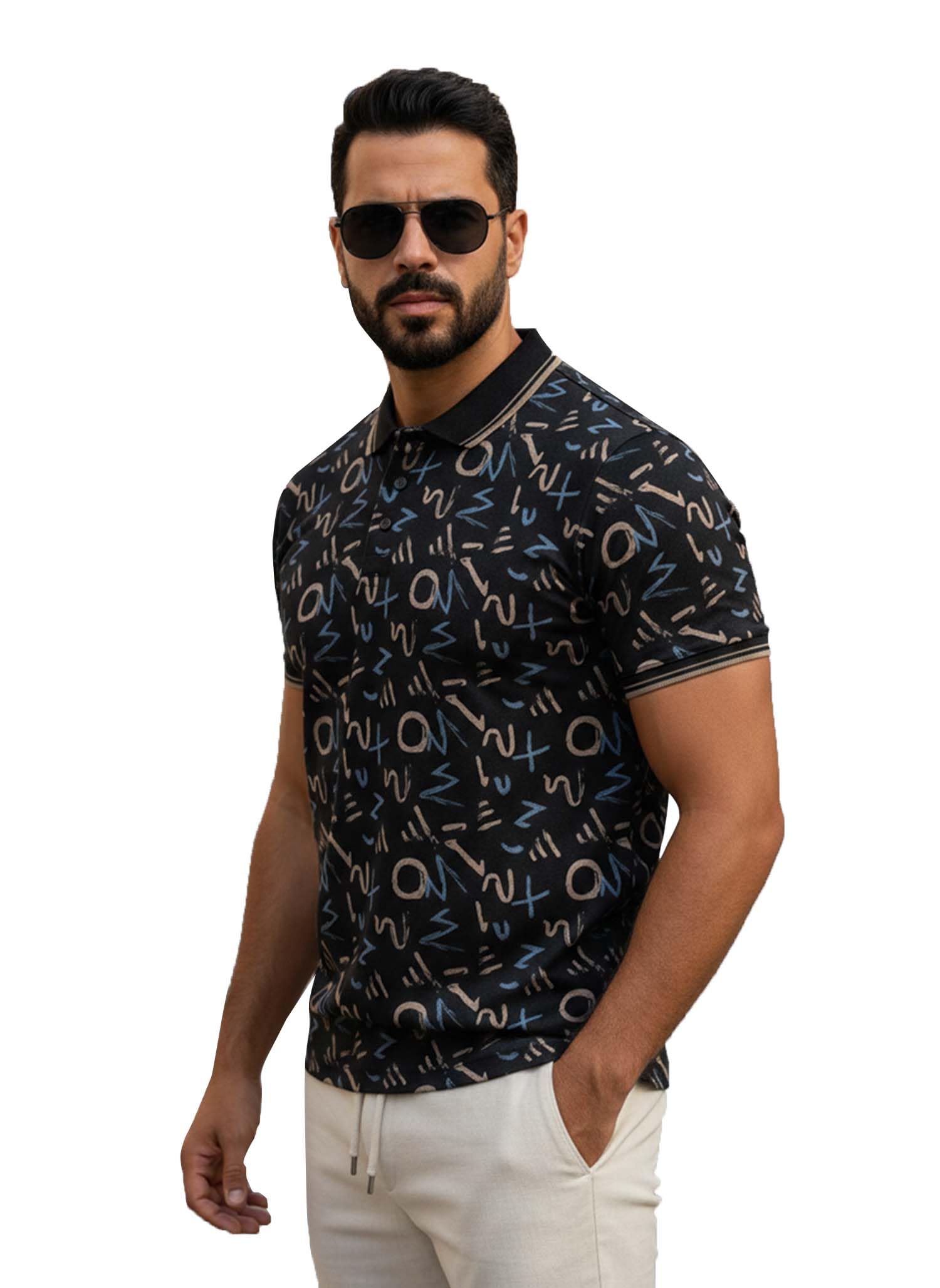 Lymio Polo pour homme, style col (lots également disponibles) (121-124)