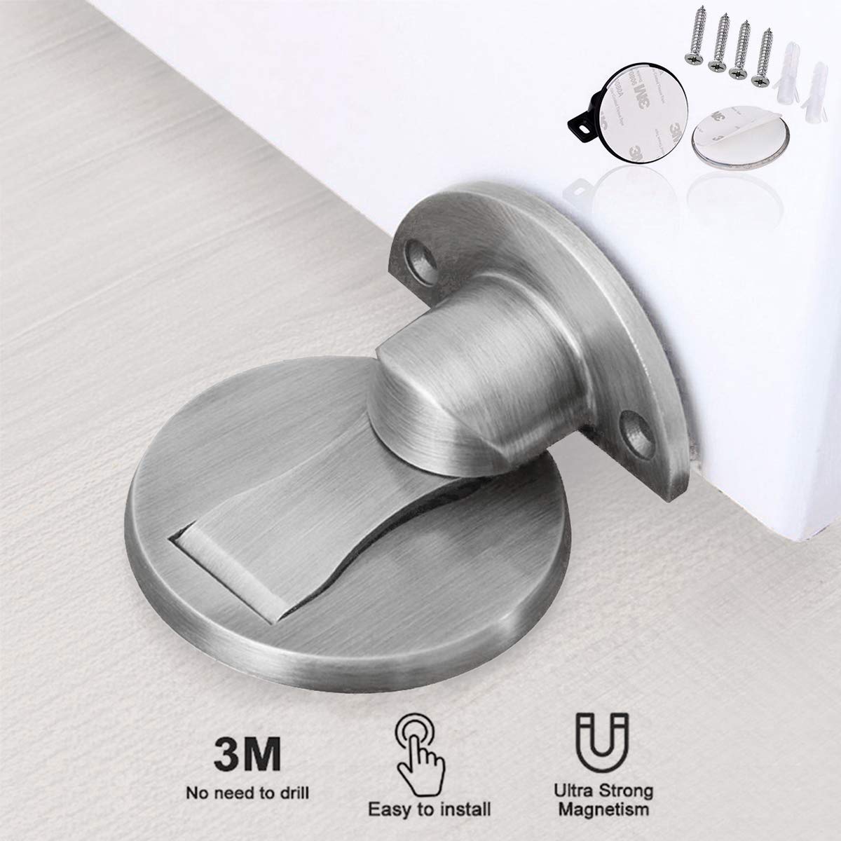 Buy Door Door Stopper Brushed Satin Nickel,Floor Metal Door