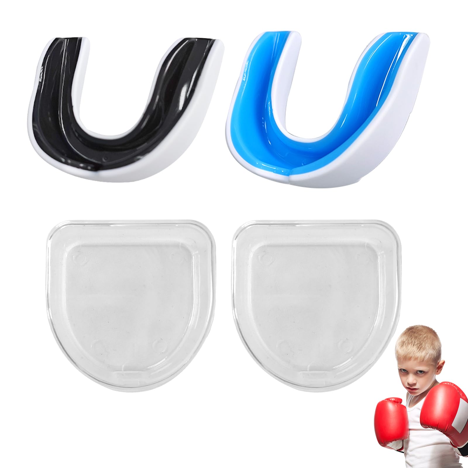 Protector Bucal Niños 5-8 Años (2 Unidades) - Boxeo, Rugby, Hockey - Tecnología de Doble Densidad - EVA