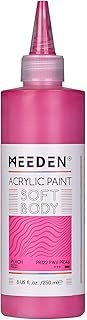 MEEDEN Soft Body Acrylic Paint: Peach Red Matte Finish - 250ml/8.45oz Bulk Acrylic Colors in Ergonomic Bottle - Fluid Flow Art Paints for Artists Canvas Painting