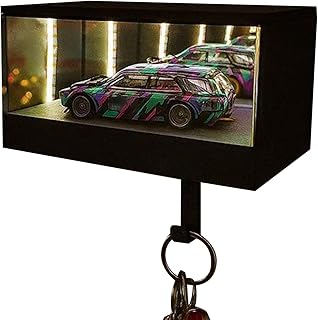 Suporte para chaves de carro para parede - com cabide de porta-chaves com luz LED, organizador de chaves para montagem na parede, para casa apartamento entrada escritório correio