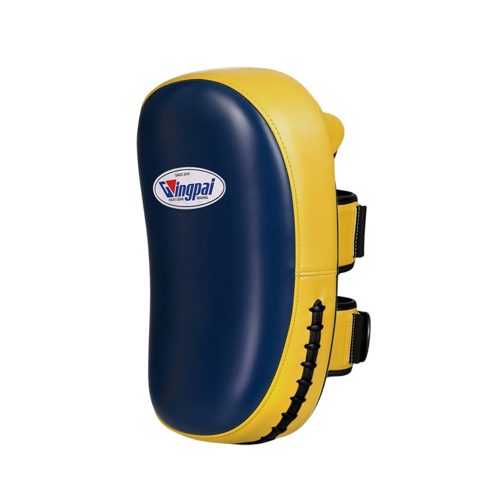 Kick Pad with Straps Adjustable Muay Striking Pad Padded for Coaches, Fighters, Gym, Dojo Blue Yellow-image-36