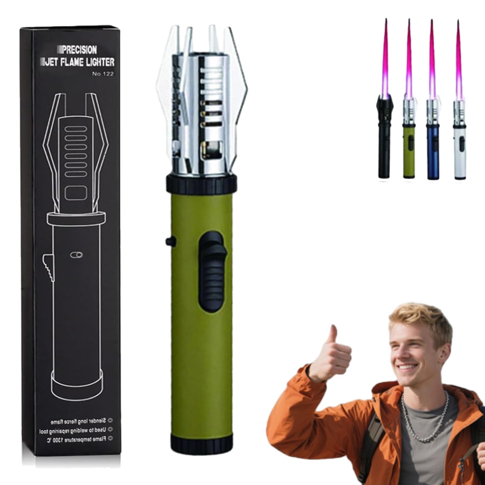 Lux Blaze Lighter, Luxblaze Plasma Lighter, Adjustable Windproof Torch Lighter with Safety Lock, High-Heat Outdoor Flame for Camping, BBQ, Candles, Welding, Baking, Outdoor Cooking (Black2pc) — view 14