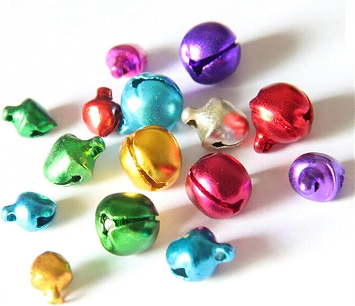 Jingle Bells,Christmas Decorations,100Pcs 6/8/10mm Jingle Bells Metal Loose Beads Small Craft for Festival Party Decoration Christmas Decoration Gift (Christmas Bell Size : 6 mm) (Size : (Size : 10 m