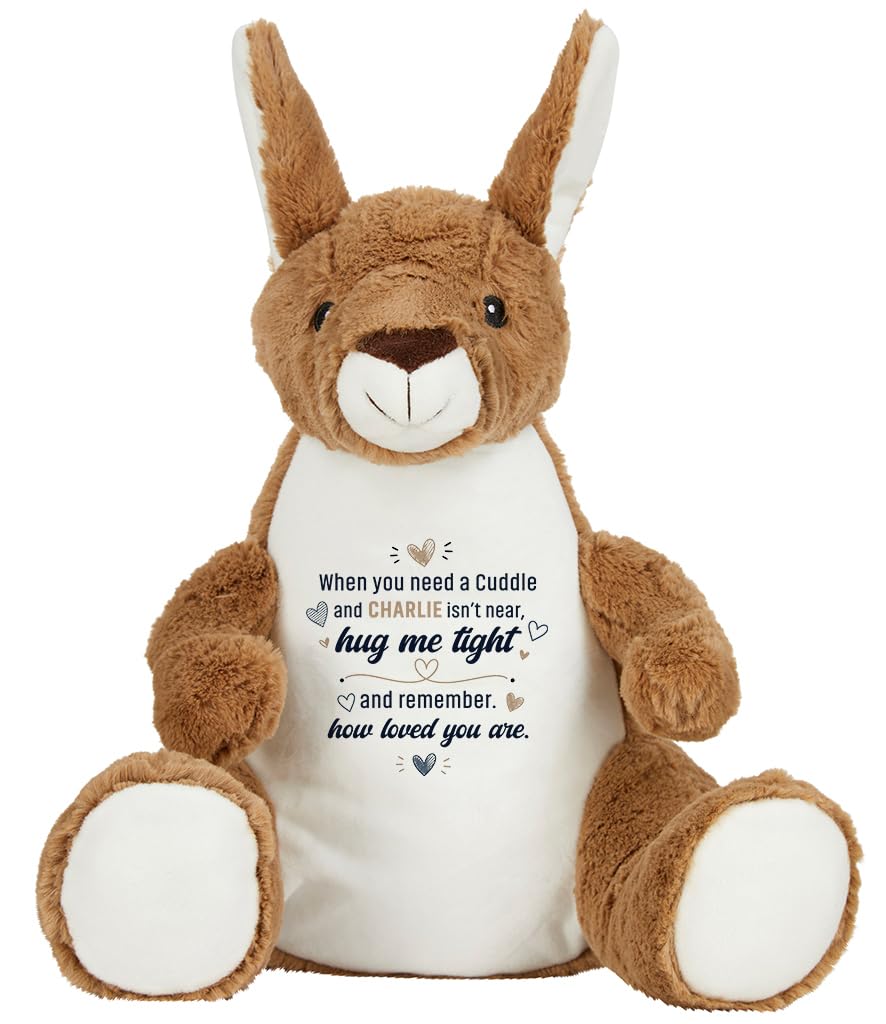 Getagift Personalised When You Need a Cuddle Hug Gift, Custom Name Keepsake Gift for Loved Ones, Long-Distance Relationship Birthday Plush Toy | Soft Toys Teddy., Kangaroo