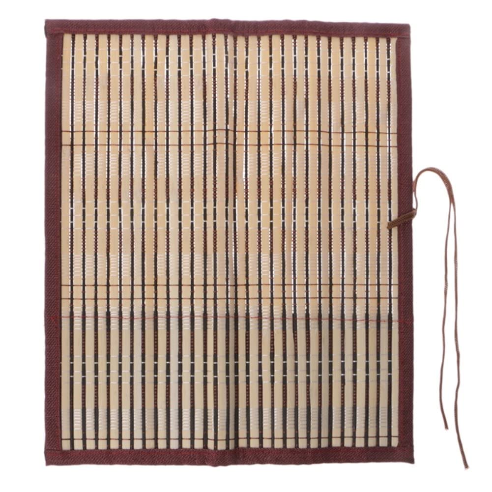 ZONADAH Borsa a rullo in bambù per pennelli da pittura 76,2 x 66,6 cm, portapenne, tenda, porta pennelli, protezione rotolo per pennelli calligrafici, borsa arrotolabile in bambù per riporre pennelli