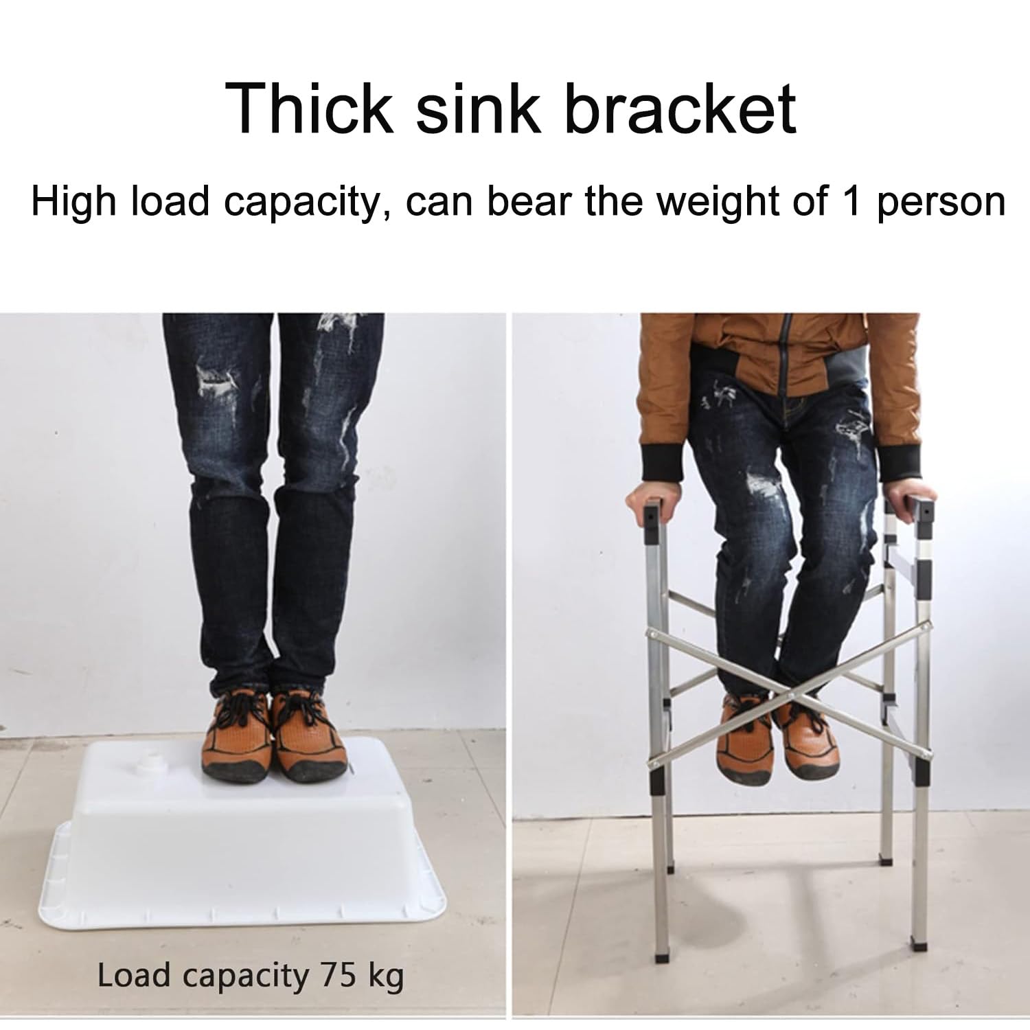 Fregadero Independiente para lavandería, Lavabo de Plástico para Limpieza, Fregadero De Cocina De 15/16 cm De Profundidad con Patas Antideslizantes para Lavandería, Sótano
