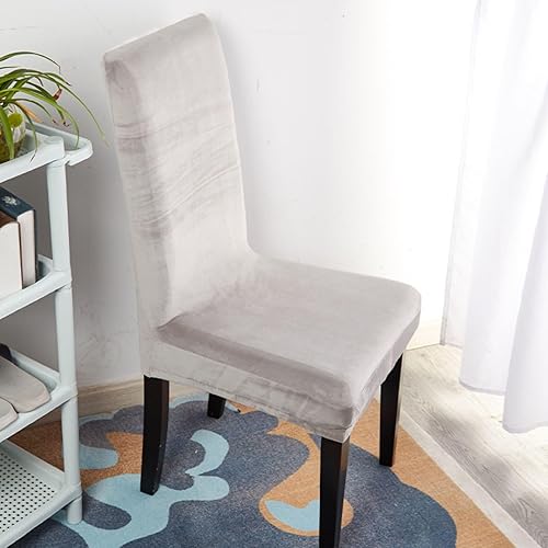 Miniatura 10 de Velvet Dining Chair Covers Set of 4 6, Stretch Chair Slipcovers for Dining Room Soft Parson Chair Seat Covers Machine Washable (Golden Yellow,6)