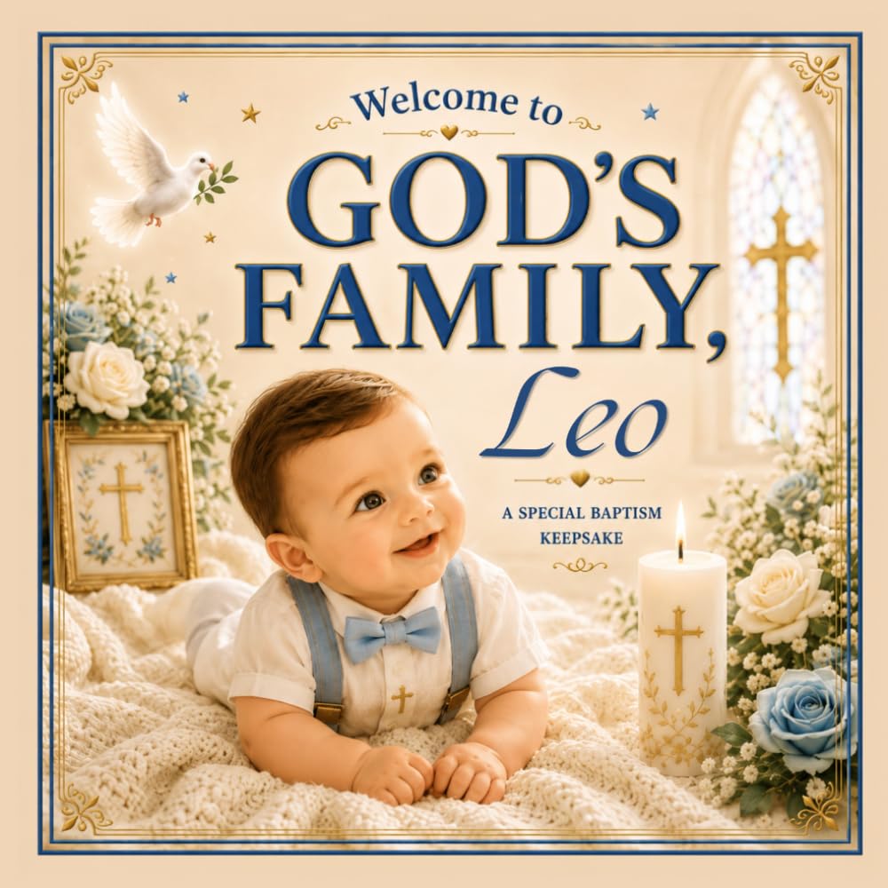Welcome to God’s Family, Leo: Personalized Catholic or Christian Baptism Keepsake Celebrating Faith, Family, Love, and God's Blessings (Three Hearts Personalized Baby Name Books (Leo))