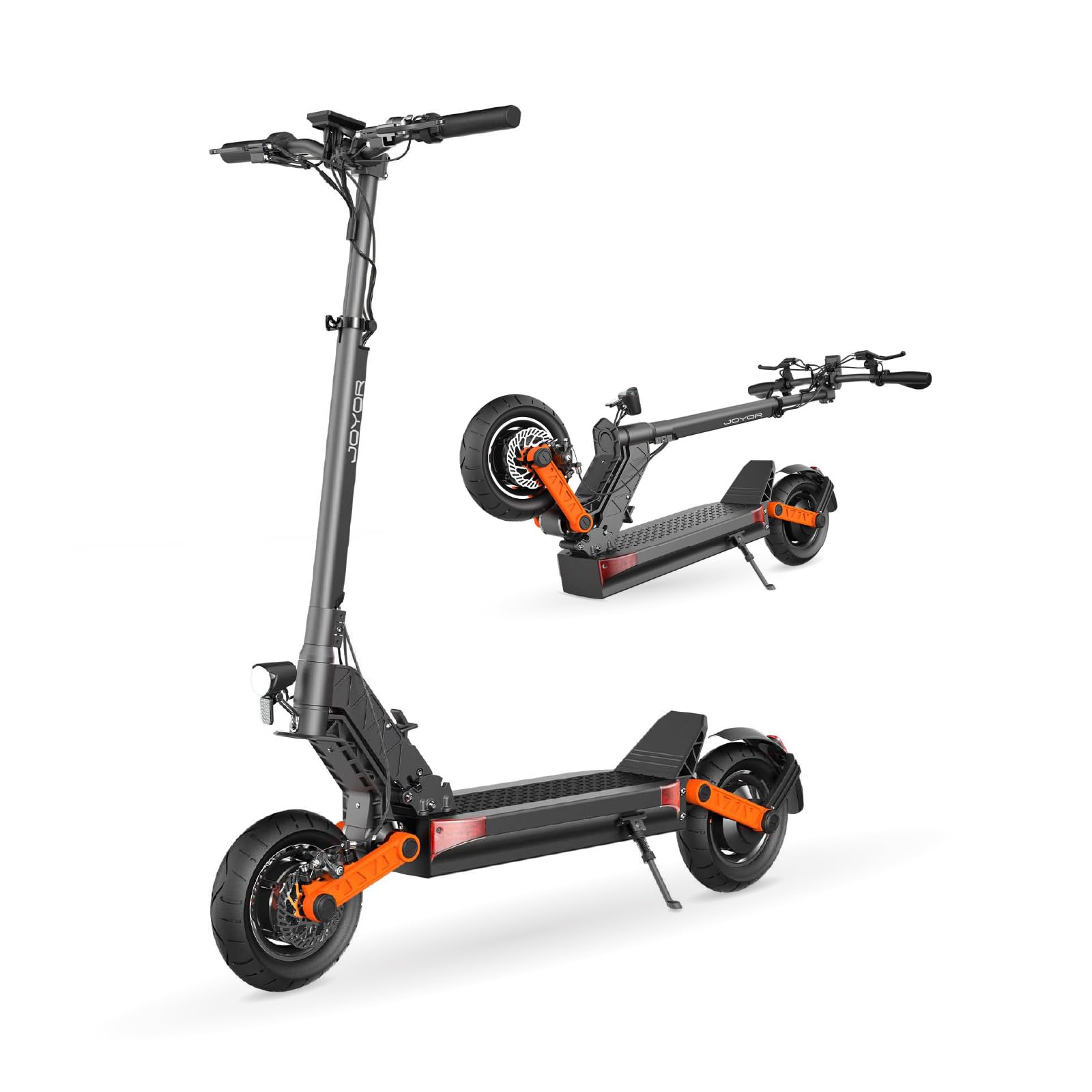 Joyor S-Pro- Patinete eléctrico Todoterreno para Adultos - Alta Autonomía 90 km, Doble Motor 2x500W, Ruedas de 10”, Doble Suspensión, Frenos de Disco Hidráulicos - Homologado DGT