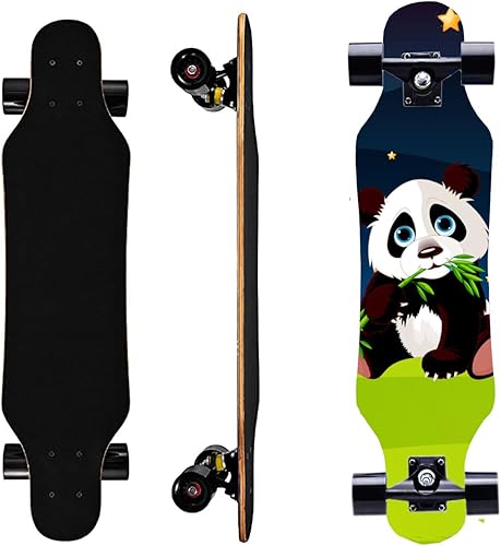 Vista 7 de Mini Cruiser Longboard, patineta de 31 pulgadas de tamaño pequeño con ruedas anchas, monopatín estable para principiantes y fácil de controlar