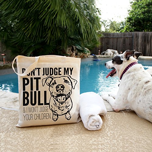 Pet Studio Art Don't Judge My Pit Bull Tote Bag #TOP1