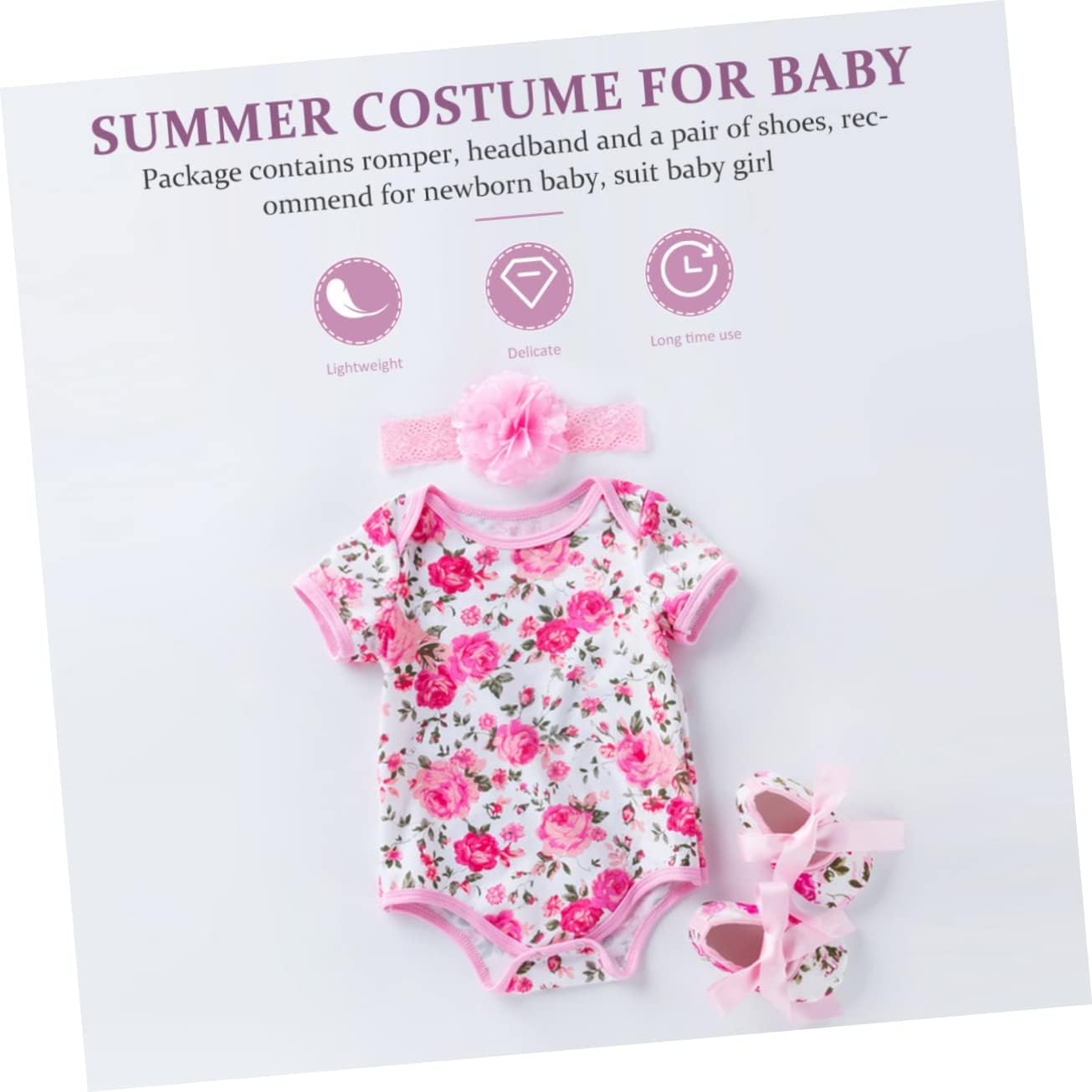 MERRYHAPY 1 Conjunto De Macacão Infantil Com Capas Para Sapatos Body Para Bebê Manga Para Recém-Nascidos Adereços Para Fotografia Macacão Roupas Infantis Verão Meninas Macacão De