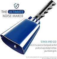 Vista 5 de Deke Home - Paquete de 2 cencerros de acero de 10 pulgadas con asa, fabricantes de ruido fuerte para fútbol, deportes, fiestas, competiciones