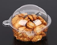 Vista 6 de i-CHONY Individual Cupcake Container - 100pcs Cupcake Holder Plastic Disposable Clear Dome Single Cupcake Carrier Holder Muffin Individual Small