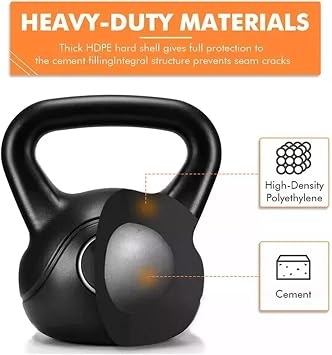 Kettlebell Weight Set - Vinyl & Cast Iron Kettlebells - 4kg to 20kg - Gym Fitness Workout Equipment for Strength Training