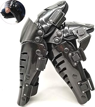 Motorcycle Knee Protector Shockproof Bike Protector Knee Shin Protector Knee Protector Guard Motorcycle Protective Gear Left and Right Set Black