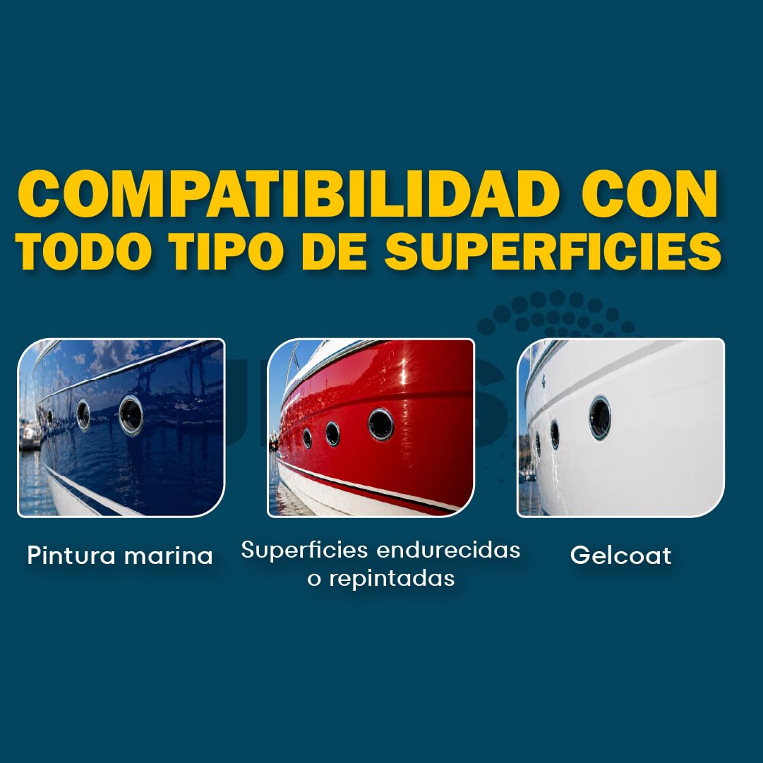Pulimento nautico alto brillo gelcoat abrillantador pintura barco eliminador micro rayas oxidacion ligera restaurador casco cubierta brillo espejo profesional 1L | GUBOSA