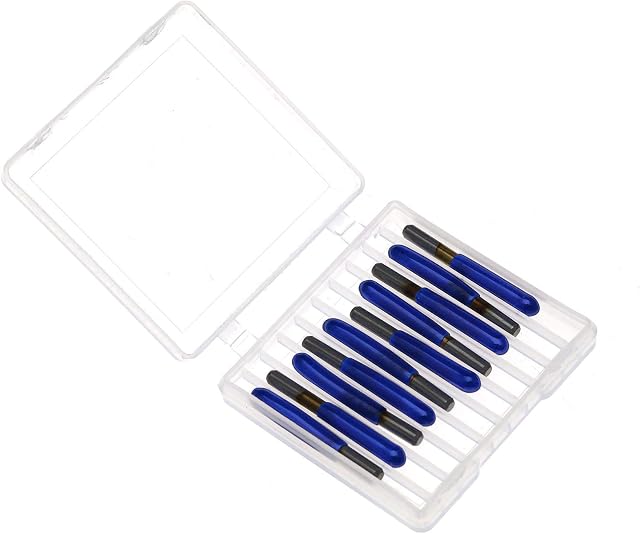 OTOTEC 10 Pcs CNC 0.1mm Engraving Bits 30° 3.175mm Wood Carving Graver Relief Cutter Router Bits Tool
