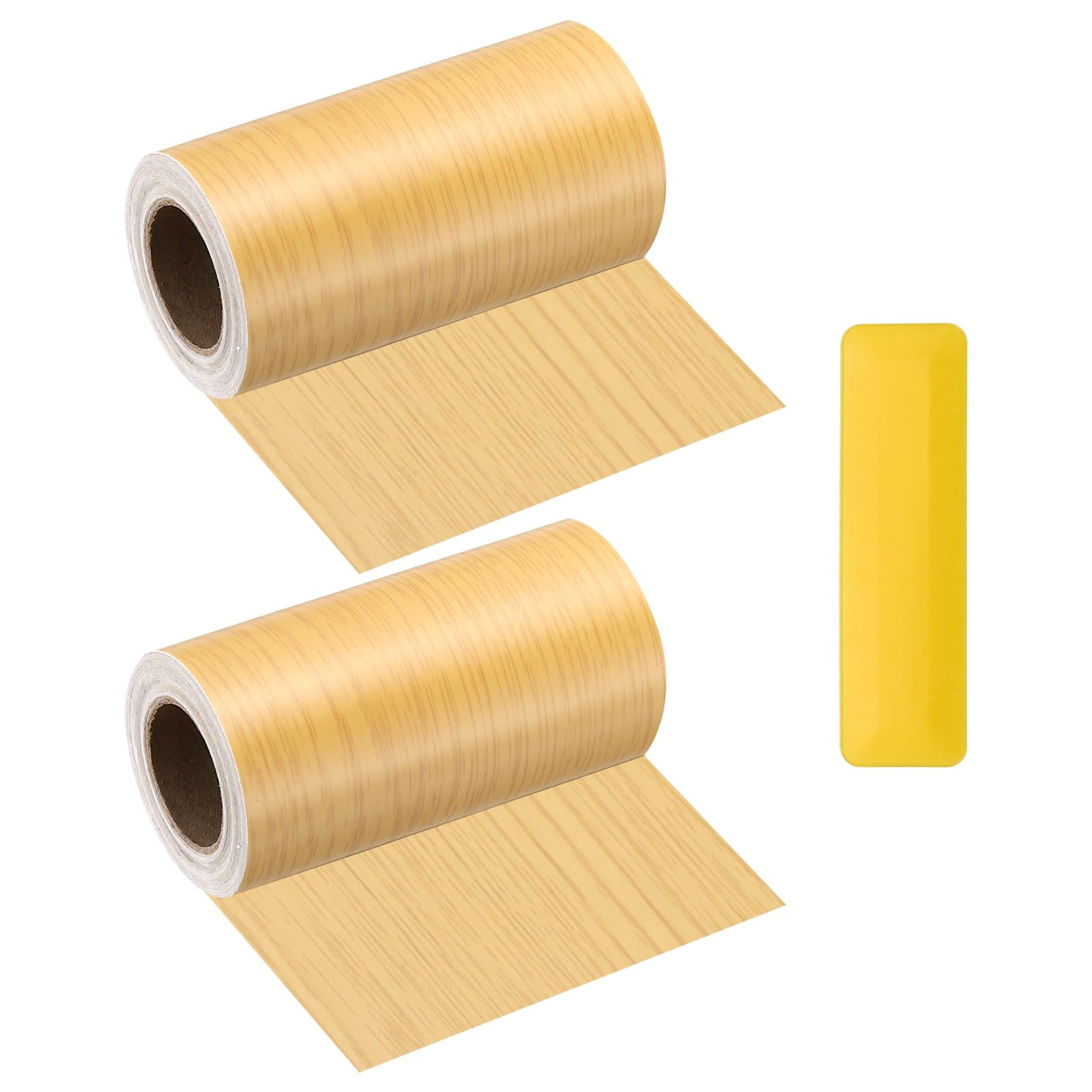 sourcing map Wood Grain Repair Tape with Scraper 10cm x 5m,Oak