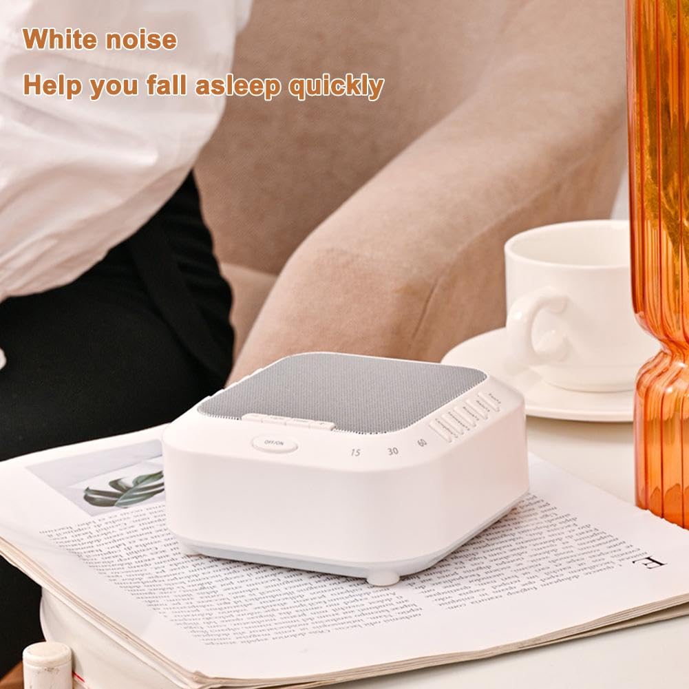 Ora Sound Machine Solfeggio Frecuencias, máquina de sonido de ruido blanco, ayuda portátil para dormir de ruido blanco con 28 sonidos relajantes, 3 modos de temporizador, recargable por USB para