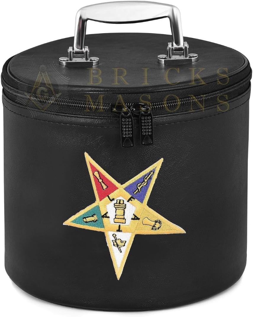 Bricks Masons OES Fez Case - Black Imitation Leather with OES Emblem