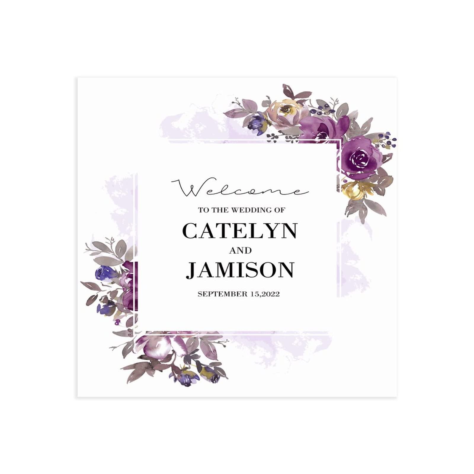 Hochzeitsdekoration Holzschild "Welcome to Our Wedding Sign", Hochzeitsschild, Hochzeitsschilder, 50,8 x 50,8 cm