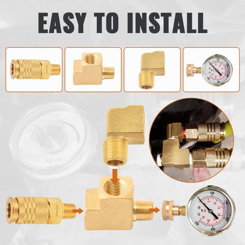 2PCS Barstock Street Tee Fittings, Brass Pipe Fitting, 1