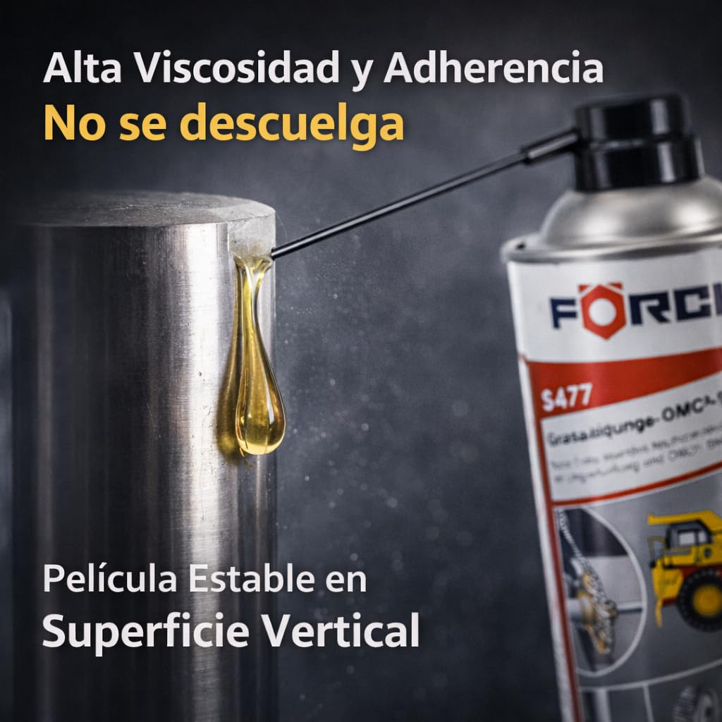 FORCH Grasa Líquida en Spray 500 ml S477 – Lubricante Profesional de Alto Rendimiento para Cadenas, Engranajes y Rodamientos – Larga Duración, Resistente al Agua y Antidesgaste (1)
