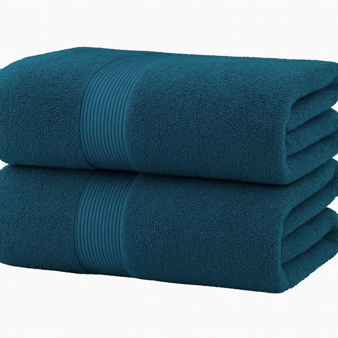 Diamond Tex Premium Extra Large Bath Sheet jumbo towels (90x150 cm–600 GSM) 100% Egyptian Cotton towels bath sheet, Ultra Soft extra large towels, Luxury supersize big towels (2 Set, Black)
