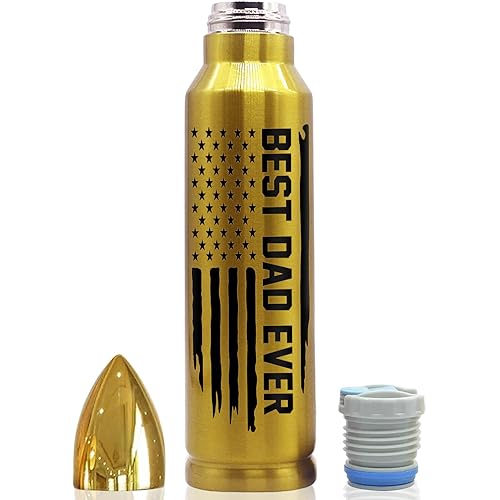 Best Dad Ever 32oz Stainless Steel Black Bullet Tumbler - Gifts for Dad from Daughter Son Wife, Dad Gifts - Dad Birthday Gift, Dad Christmas Gifts, Birthday Gifts for Men