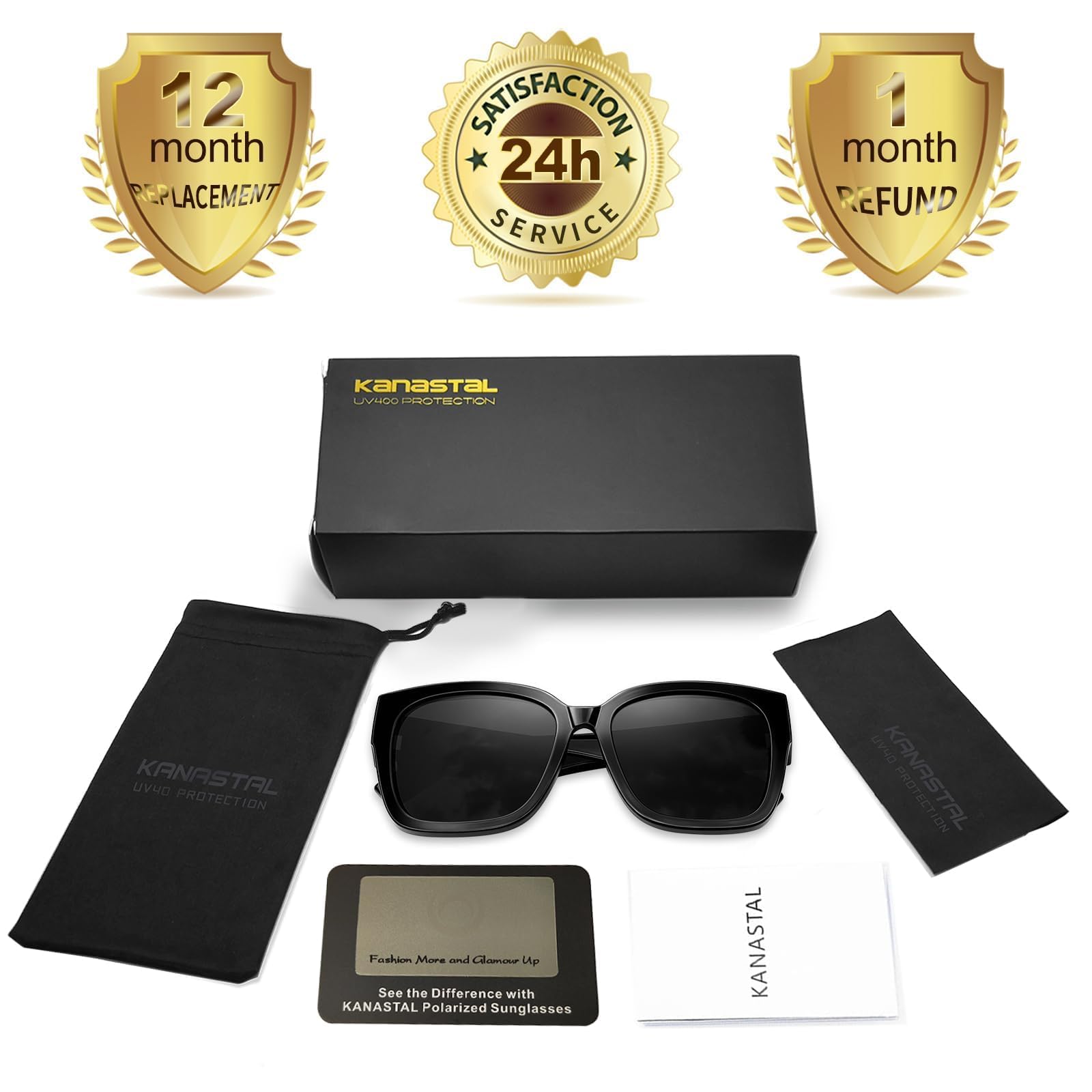 KANASTAL Oversized Gafas de Sol Superpuestas Polarizadas, Marco TR90 Ultraligero, Mujer y Hombre Protección UV400, Conducción, Deportes al Aire Libre y Viajes