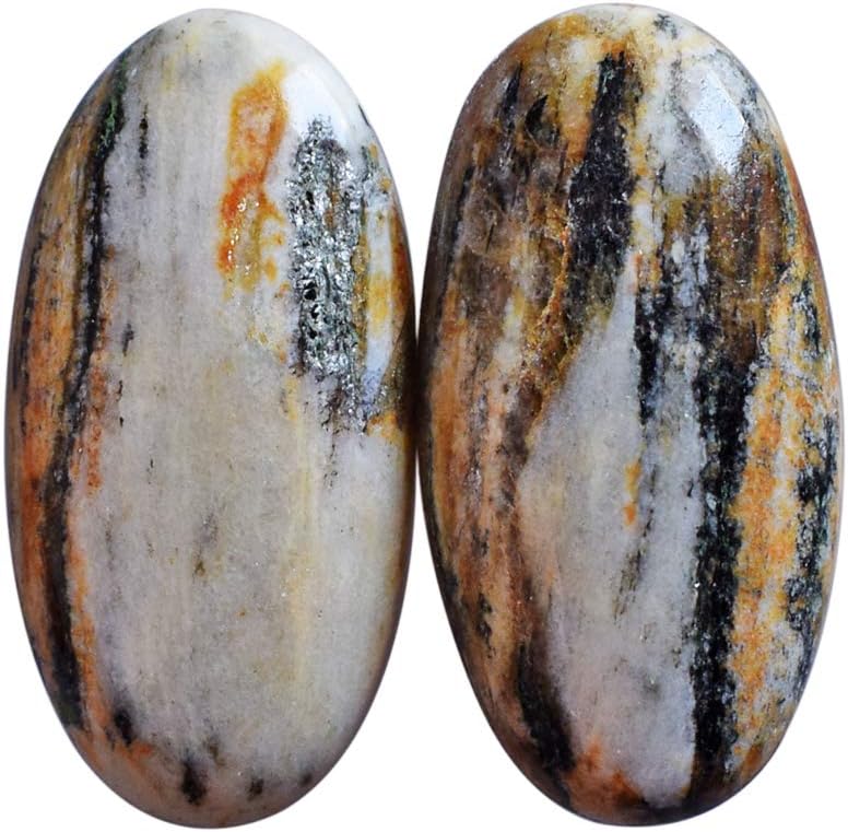 SilverO Natural Aragonite Jasper 41 CTW cabochon Oval Shape Size 30x15x5 MM Earrings Jewelry Making Gemstone