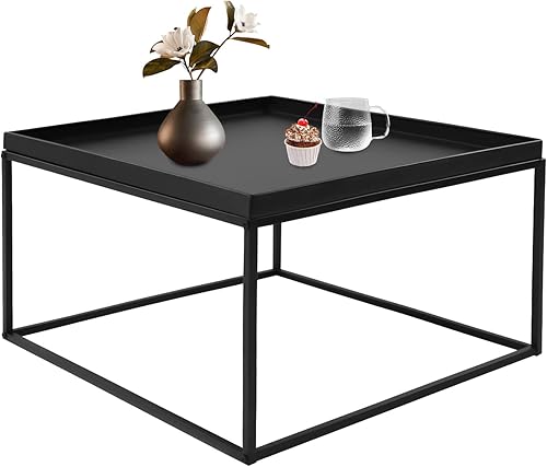 Mesa auxiliar de metal estante de almacenamiento de 2 niveles de 232 pulgadas mesa auxiliar pequeña color negro mesita de noche antioxidante e