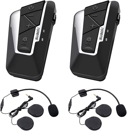 SUAOKI Cuffie Interfono 1200m Bluetooth Intercom Stereo con Microfono  Impermeabile IPX6, 2 Clips Inclusi Compatibile con Casco, 2 Pacchi :  Amazon.it: Elettronica